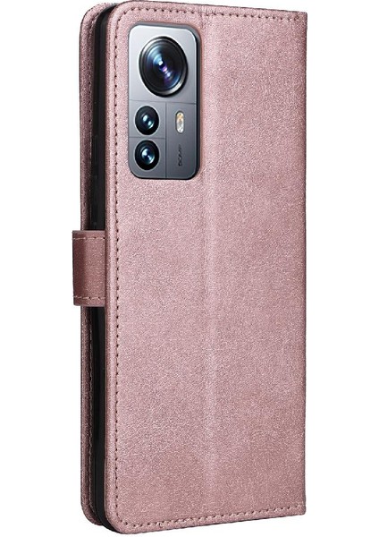 Kart Yuvası Klasik Düz Renk Iş ile Xiaomi 12 Pro Için Flip Case (Yurt Dışından) indirimleri