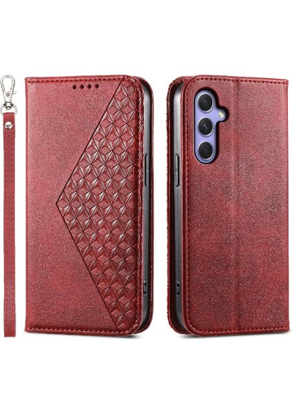 Samsung Galaxy Galaxy Için Flip Case Eşkenar Dörtgen Şekli Cüzdan Günlük Kullanım El Standı (Yurt Dışından)