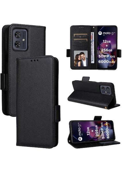 Motorola Moto G54/G54 Güç 5g Pu Deri Yan Toka Manyetik (Yurt Dışından)