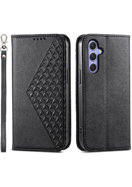 Samsung Galaxy Galaxy Için Flip Case Eşkenar Dörtgen Şekli Cüzdan Günlük Kullanım El Standı (Yurt Dışından)