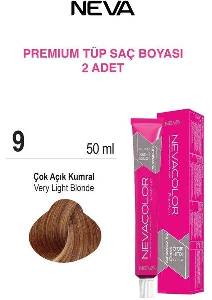 Tüp Saç Boyası 9. Çok Açık Kumral 50ml X2