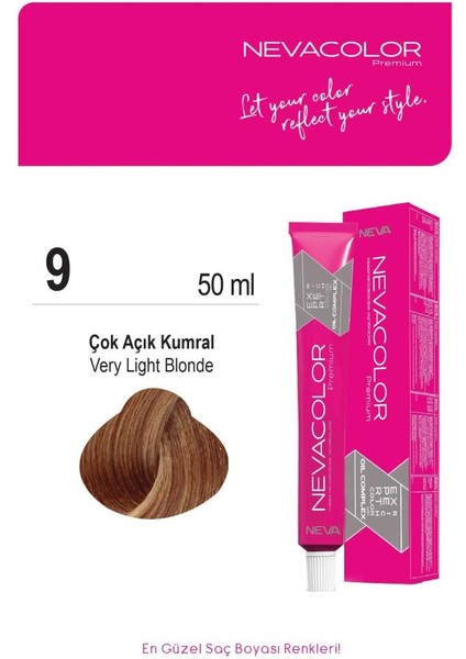 Tüp Saç Boyası 9. Çok Açık Kumral 50ml X2