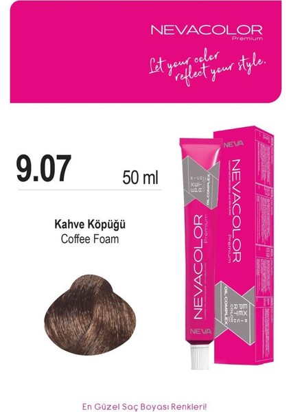 Tüp Saç Boyası 9.07 Kahve Köpüğü 50ml X2