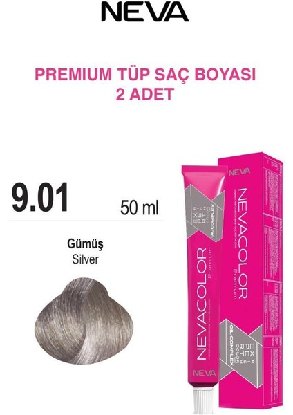 Tüp Saç Boyası 9.01 Gümüş 50ml X2