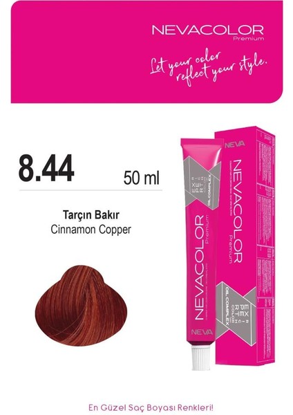 Tüp Saç Boyası 8.44 Tarçın Bakır 50ml X2