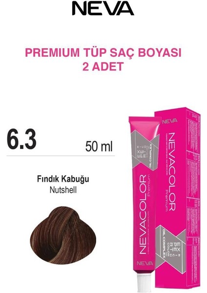 Tüp Saç Boyası 6.3 Fındık Kabuğu 50ml X2