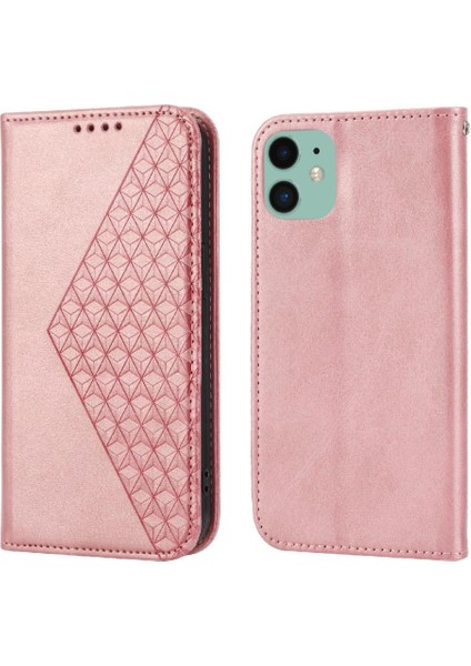 IPhone 11 Için Flip Case Pro Günlük Kullanım Standı Eşkenar Dörtgen Şekli El Kayışı Cüzdan (Yurt Dışından)