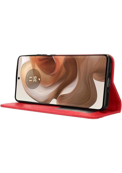 Motorola Moto X50 5g Cüzdan Manyetik Kapatma Pu Deri Kılıf (Yurt Dışından)