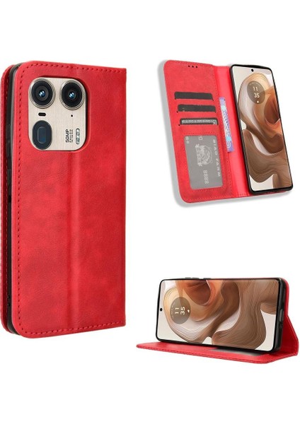 Motorola Moto X50 5g Cüzdan Manyetik Kapatma Pu Deri Kılıf (Yurt Dışından)