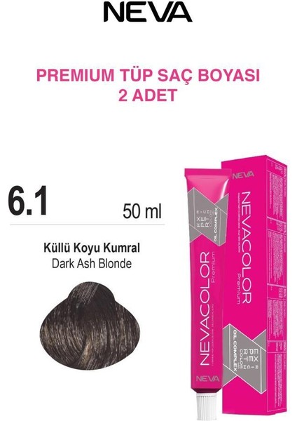 Tüp Saç Boyası 6.1 Küllü Koyu Kumral 50ml X2