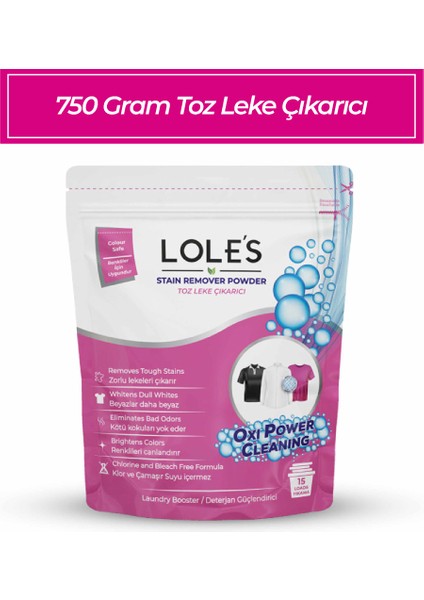 Toz Leke Çıkarıcı, Çamaşırlar Için, 750g, Bebek Için Güvenli, Klor Ve Çamaşır Suyu Içermez