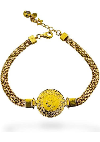 Darphane Çeyrek Bismark Zincir Kartanesi Altın Çeyrekli Bileklik