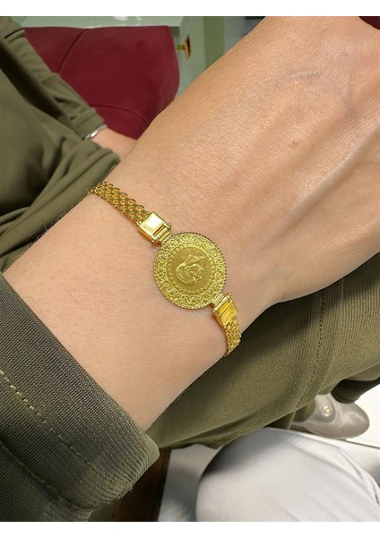 Darphane Çeyrek Bismark Zincir Kartanesi Altın Çeyrekli Bileklik modelleri