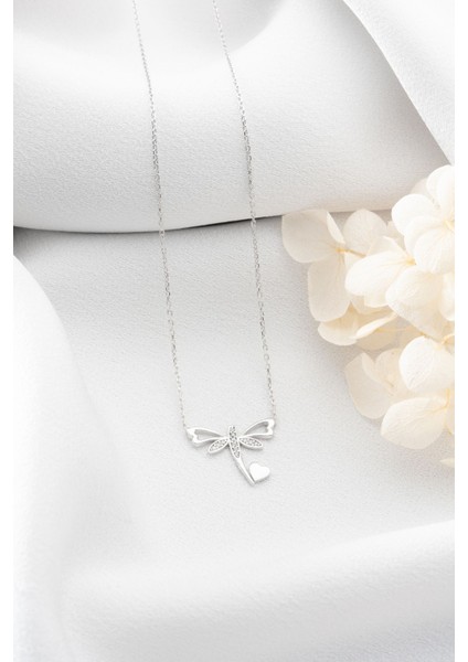 925 Ayar Gümüş Kalpli Yusufçuk Kolye fiyatları