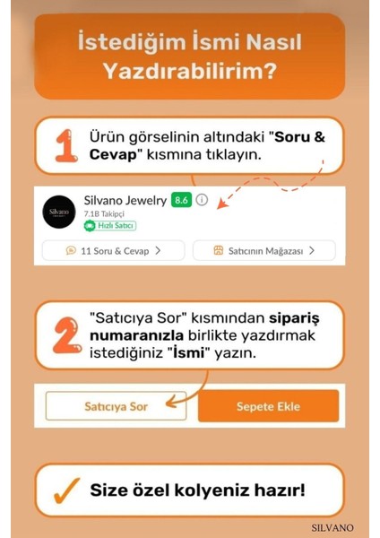 925 Ayar Gümüş Kişiye Özel Isimli Üçlü Papatya Kolye