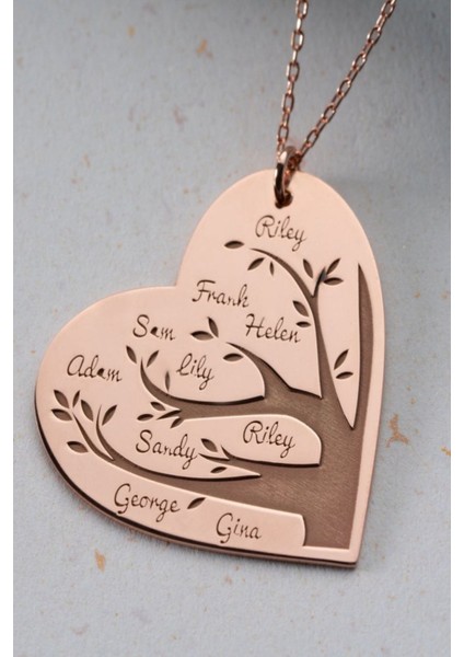 925 Ayar Gümüş Kişiye Özel Hayat Ağacı Kalp Kolye fırsatları