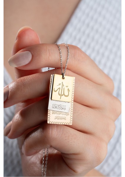 925 Ayar Gümüş Dualı Allah Lafzı Kolye