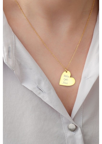 925 Ayar Gümüş Kişiye Özel Kalpli Isimli Sonsuzluk Kolye fırsatları