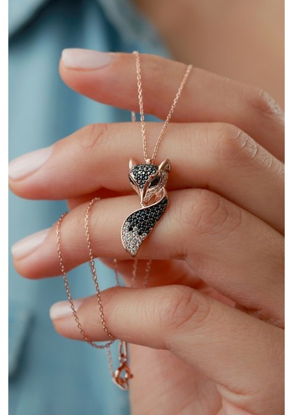 925 Ayar Gümüş Tilki Kolye