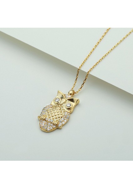 925 Ayar Gümüş Gold Baykuş Kolye modelleri