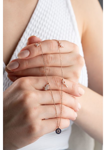 925 Ayar Gümüş Rose Şans Kolye modelleri