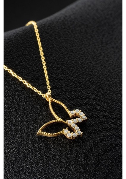 925 Ayar Gümüş Minimal Gold Kelebek Kolye fırsatları
