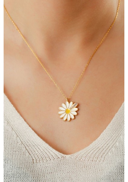 925 Ayar Gümüş Papatya Falı Seviyor Kolye fiyatları