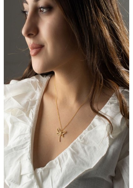 925 Ayar Gümüş Renkli Taşlı Yusufçuk Kolye fiyatları