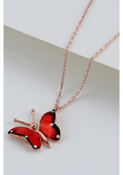 925 Ayar Gümüş Mineli Kelebek Kolye modelleri