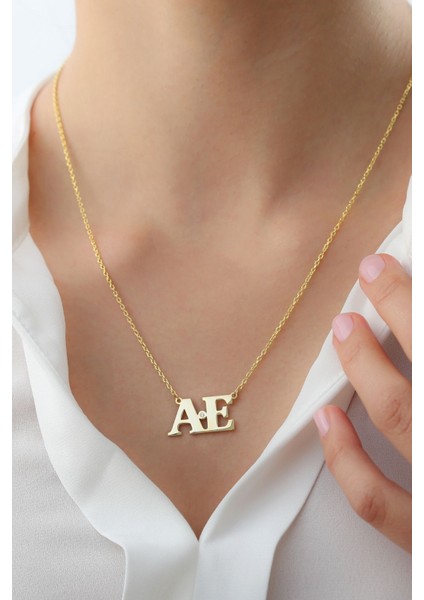 925 Ayar Gümüş Harfli Tektaş Kolye fırsatları