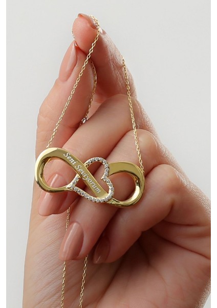 925 Ayar Gümüş Canım Annem Sonsuzluk Kolye