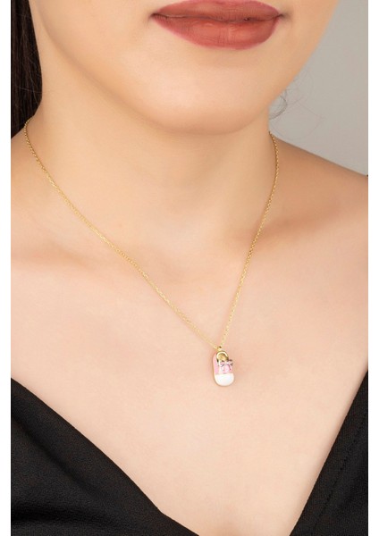 925 Ayar Gümüş Gold Mineli Bebek Patiği Kolye modelleri