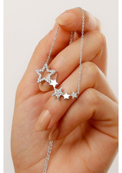 925 Ayar Silver Yıldızlı Gümüş Kolye