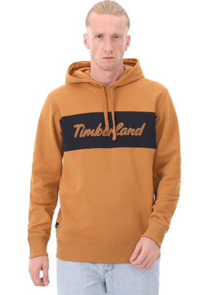TB0A6FKMP471 Timberland Ls Cursive Hoodie Sweatshirt Regular Erkek Sweatshirt Kahve