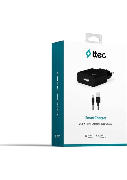 TTEC 2SCS20CS SMARTCHARGER SEYAHAT ŞARJI LİGHTNİNG-SİYAH