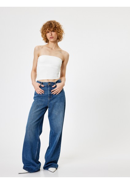 Straplez Büstiyer Crop Slim Fit