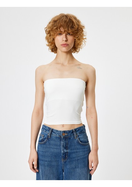 Straplez Büstiyer Crop Slim Fit