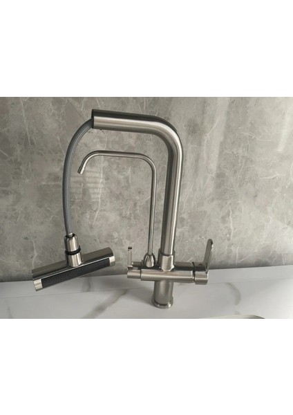 Mutfak Eviye Bataryası Dokunmatik Arıtma Çıkışlı Duş Şelale 3 Fonksiyon Nikel Ithal 7 Yıl Garanti fiyatları