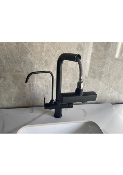 Mutfak Eviye Bataryası Dokunmatik Arıtma Çıkışlı Duş Şelale 3 Fonksiyon Siyah Ithal 7 Yıl Garanti modelleri