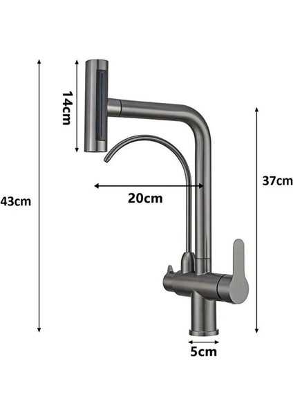 Mutfak Eviye Bataryası Dokunmatik Arıtma Çıkışlı Duş Şelale 3 Fonksiyon Siyah Ithal 7 Yıl Garanti indirimleri