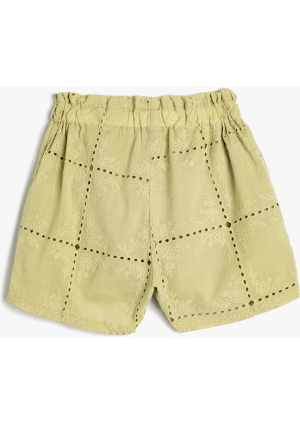 Brodeli Şort Yüksek Bel Pamuklu fiyatları