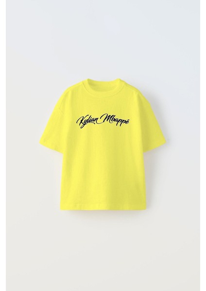 Euro 2024'ÜN Genç Yıldızları Kylian Mbappe Baskılı Sarı Çocuk T-Shirt fiyatları