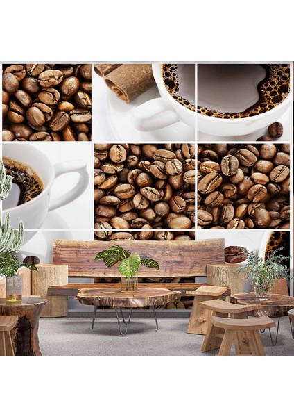 Kahve Çekirdeği Cafe Duvar Kağıdı Baskı