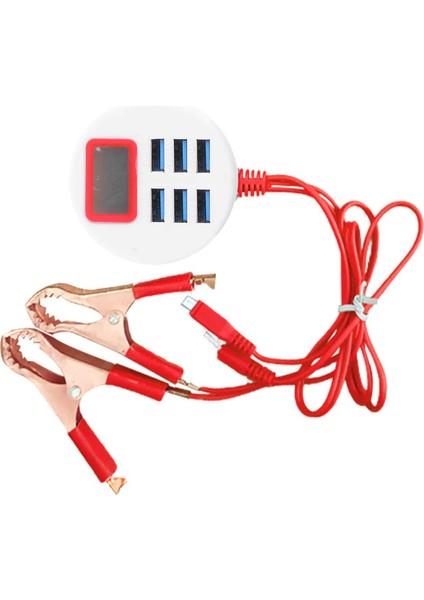 Ekran USB Güç Adaptörü Pil Klipsi ile 4 Port USB Şarj Istasyonu Araba Motosiklet Cep Telefonu Şarj Cihazı Cihaz Klipsi Şarj Cihazı (Yurt Dışından)