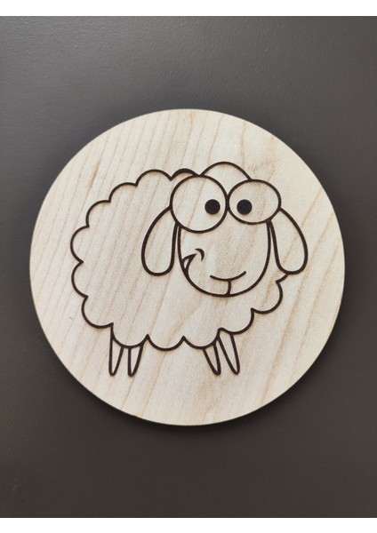 6'lı Ahşap Bardak Altlığı | Hayvan Temalı | 10CM
