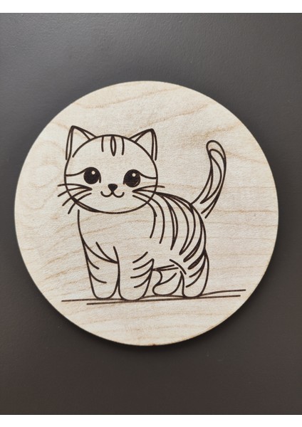 6'lı Ahşap Bardak Altlığı | Hayvan Temalı | 10CM