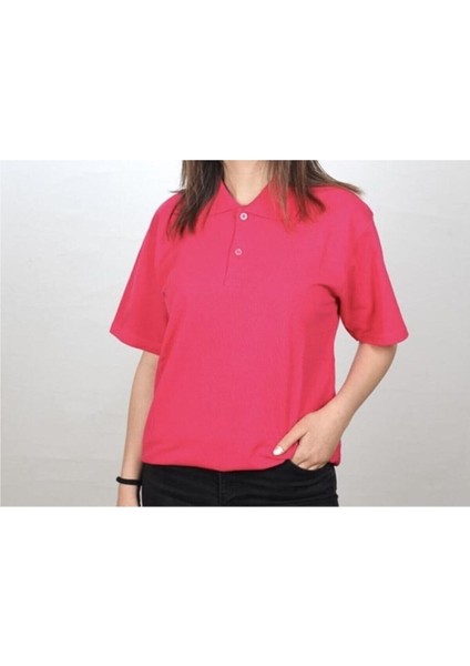 Unısex Düz Renk Basic Polo Yaka Kısa Kol Krem Okul T-Shirt