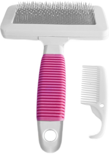 Temizleme Aparatlı Kedi Köpek Tarağı 12 cm 15 cm Large Pembe