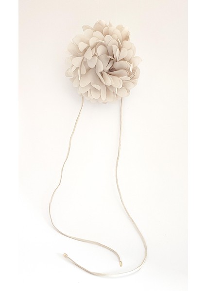 Saten Kumaş Büyük Çiçek Choker Kolye