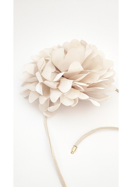 Saten Kumaş Büyük Çiçek Choker Kolye